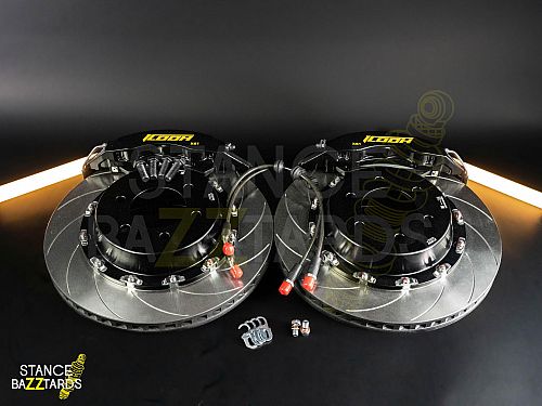 Тормозная тюнинг-система Toyota Land Cruiser Prado 250 Series (2023-)  ICOOH X61, (405*34mm, Фиксированный, Насечки), поршней: 6, передняя ось, цвет: Черный X61-777-B-03-10-01-02-0E-02-00-02