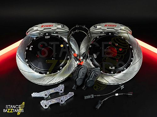 Тормозная тюнинг-система Toyota Land Cruiser Prado 250 Series (2023-) ICOOH DT48, (380*28mm, Фиксированный, Насечки), поршней: 4, задняя ось, цвет: Серый DT48-777-G-03-0C-01-02-08-1A-02-02
