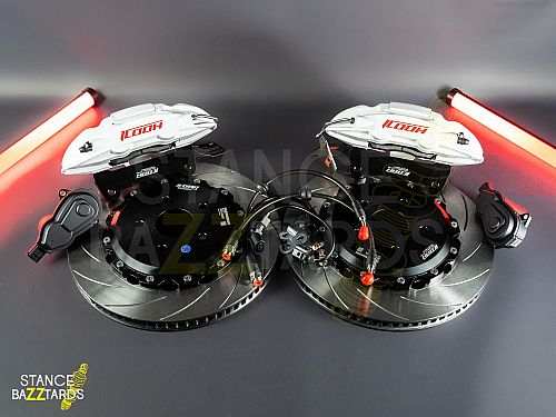Тормозная тюнинг система Genesis GV80 1 поколение (2020-2024) ICOOH DT48 (380*28mm, Фиксированный, Насечки) цвет: Белый, поршней: 4, задняя ось, DT48-397-W-03-0C-01-02-13-1A-02-02