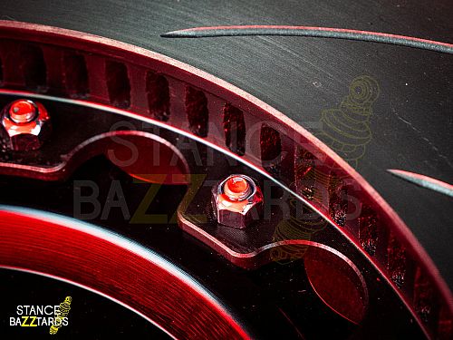Тормозная тюнинг система TOYOTA 4Runner 5 поколение (2009-2024) ICOOH D42 (355*28mm, Фиксированный, Насечки) цвет: Красный, поршней: 4, задняя ось, D42-781-R-03-16-01-02-08-1B-00-02