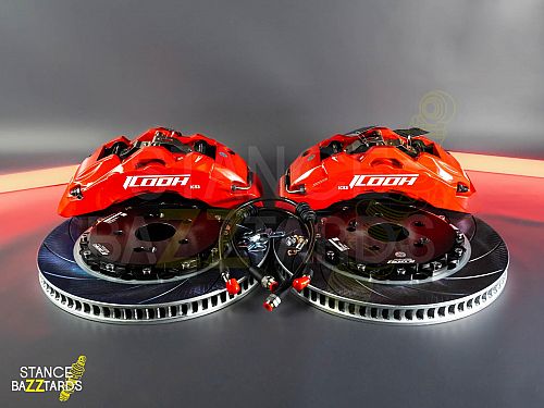 Тормозная тюнинг система Changan UNI-V 1 поколение (2022-2024) ICOOH IC53 (355*32mm, Фиксированный, Насечки) цвет: Красный, поршней: 6, передняя ось, IC53-593-R-03-07-01-02-09-04-00-02