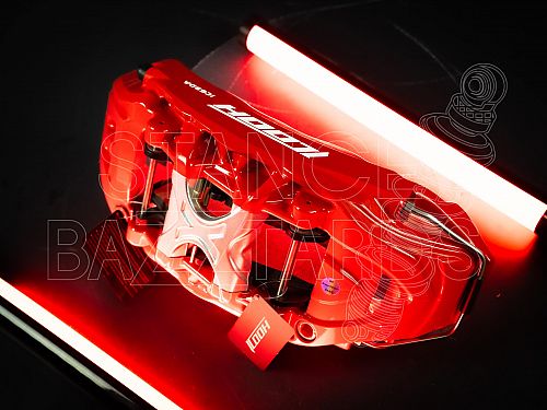 Тормозная тюнинг-система Lynk & Co 9 1 поколение (2021-2024) ICOOH IC61, (405*34mm, Фиксированный, Насечки), поршней: 6, передняя ось, цвет: Красный IC61-1850-R-03-10-01-02-09-01-00-02