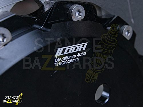 Тормозная тюнинг-система Mercedes-Benz V-Класс II (W447) (2014-2024) ICOOH IC62, (380*34mm, Фиксированный, Насечки), поршней: 6, передняя ось, цвет: Черный IC62-2020-B-03-0D-01-02-0F-01-00-02