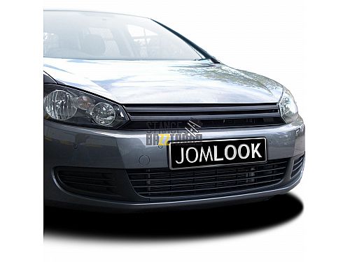 Решетка радиатора без значка JOM Volkswagen Golf 6 поколение (MK6) (5K) (2009-2014) черная (ABS пластик), 1L0853653JOE