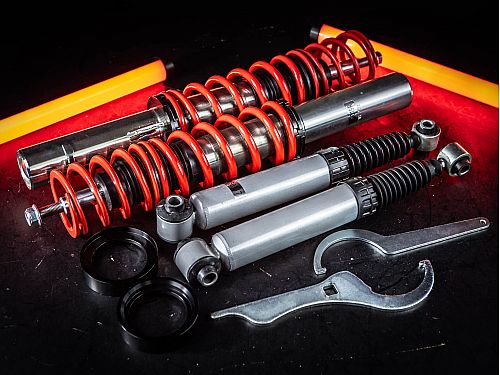 Комплект винтовой подвески (койловеров) JOM Redline Peugeot 206, 1998-2007 (сзади торсионы) с регулировками, GF200126
