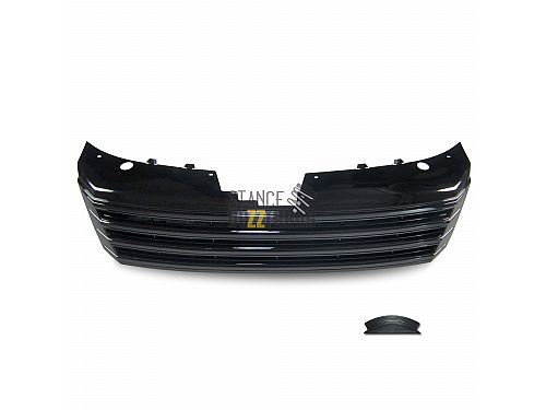 Решетка радиатора без значка JOM Volkswagen Passat B7 (Typ 36) (2010-2014) черная (кроме моделей с адаптивным круиз-контролем), 3AA853653OE