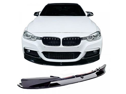 Спойлер JOM, передний, BMW F30, F31, 2011-2019, глянцевый черный, цельный, спортивный стиль, 5111400-2JOM