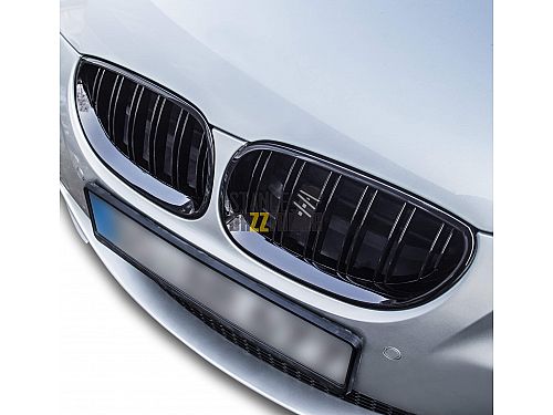 Решетка радиатора (ноздри) без значка JOM BMW 5 Серия E60 (2003-2010) черная с двойными ребрами, 5211074JOE Решетка радиатора (ноздри) без значка JOM BMW 5 Серия E60 (2003-2010) черная с двойными ребрами, 5211074JOE