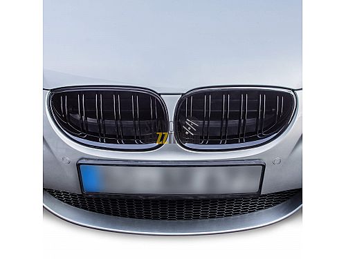 Решетка радиатора (ноздри) без значка JOM BMW 5 Серия E60 (2003-2010) черная с двойными ребрами, 5211074JOE Решетка радиатора (ноздри) без значка JOM BMW 5 Серия E60 (2003-2010) черная с двойными ребрами, 5211074JOE