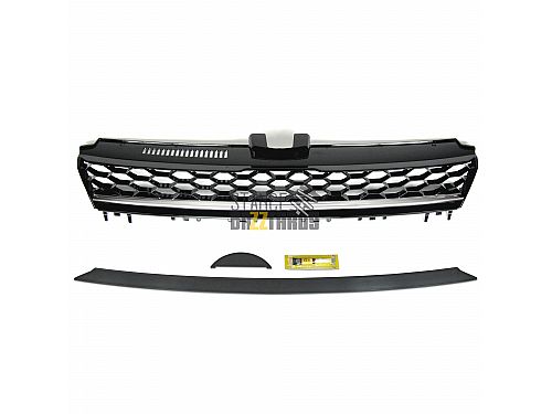 Решетка радиатора без значка JOM Volkswagen Golf 7 поколение (MK7) (AU) (2012-) с сотовой сеткой черная (ABS пластик), 5G0853653MCE Решетка радиатора без значка JOM Volkswagen Golf 7 поколение (MK7) (AU) (2012-) с сотовой сеткой черная (ABS пластик), 5G0853653MCE