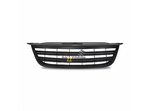 Решетка радиатора без значка JOM Volkswagen Tiguan 1 поколение (MK1) (2007-2011) с двойными ребрами (ABS пластик), 5N0853653JOE