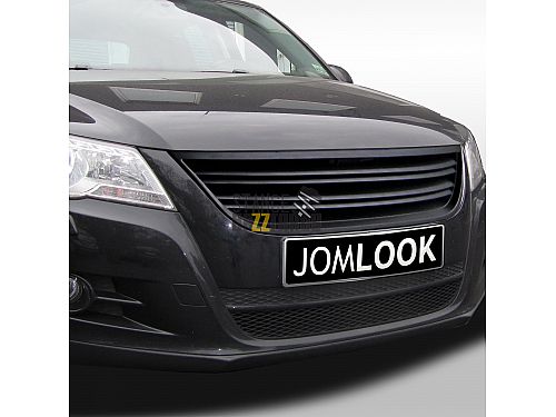 Решетка радиатора без значка JOM Volkswagen Tiguan 1 поколение (MK1) (2007-2011) с двойными ребрами (ABS пластик), 5N0853653JOE