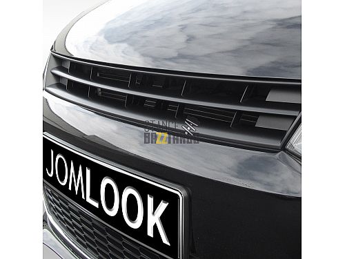 Решетка радиатора без значка JOM Volkswagen Polo 5 поколение (MK5) (6R) (2009-2016) черная (ABS пластик), 6R0853653OE