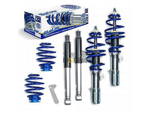 Комплект винтовой подвески (койловеров) JOM Blueline Opel Corsa C (1.0i 12V/1.2i 16V/1.7Di), 2001-2006 (для авто с резьбой M10 сзади) с регулировкой высоты, 741098