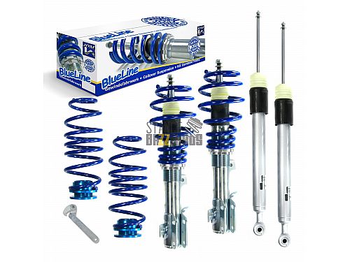 Комплект винтовой подвески (койловеров) JOM Blueline Ford Fiesta 6 поколение (MK6) (JA8) (1.25/ 1.4/ 1.6/ 1.6TDCii) (2008-2016) с регулировкой высоты, 741134