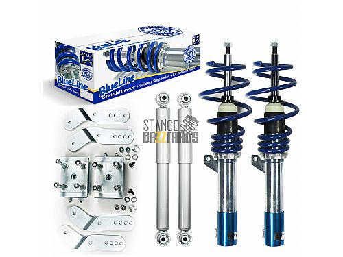 Комплект винтовой подвески (койловеров) JOM Blueline Volkswagen Caddy 3 поколение (MK3) (2KA/2KB) (1.9TDi DSG/ 2.0TDi/ DSG), кроме 4Motion (стойки 50/55 мм) 2004-2016 с регулировкой высоты, 741140