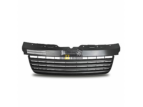 Решетка радиатора без значка JOM Volkswagen Transporter (T5) дорестайлинг (2003-2009) (не подходит для Multivan) черная (ABS пластик), 7H0853653JOE