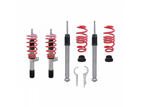 Винтовая подвеска (койловеры) JOM Redline Ford Focus 2 поколение (двиг 1.6/Ti/ 1.8/ 2.0/ 1.6TDCi/ 1.8TDCi/ 2.0TDCi/ ST 2.5), кроме Cabrio/ Turnier, (2004-2010) с регулировками высоты, GF200138