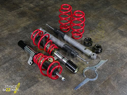 Винтовая подвеска (койловеры) JOM Redline Skoda Octavia, вкл Kombi 2 поколение (1Z) (2004-2013) (двиг 1.4/ 1.6/ 1.8T/ 2.0/ 2.0T/ DSG/ 1.9TDi) (диам 50/55 мм) (с сертификатом) с регулировками высоты, GF200218