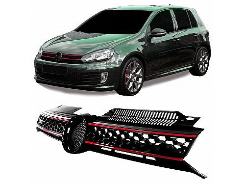 Передняя решетка JOM VW Golf MK6 GTI с прорезью для эмблемы (2008-2012), 1L0853653GME