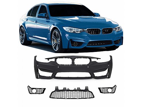 Передний бампер JOM BMW 3 серии BMW F30 рестайлинг sport style с отверстиями парктроника (PDC)-HCS, (2015-2018), 5111277-2JOM