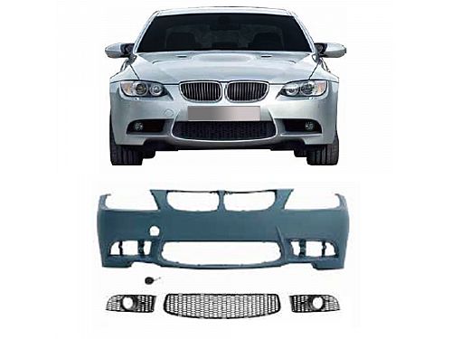 Передний бампер JOM BMW 3 серии E90, E91 Touring sport style с маркировкой PDC - крышки противотуманных фар (2008-2011), 5111288-2JOM