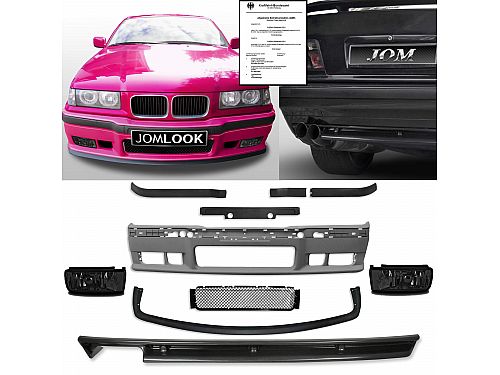 Бампер JOM BMW 3 серии E36 седан/купе/кабриолет c противотуманными фарами - задняя юбка, не подходит для M3 (1990-2000), 5112415-2BD