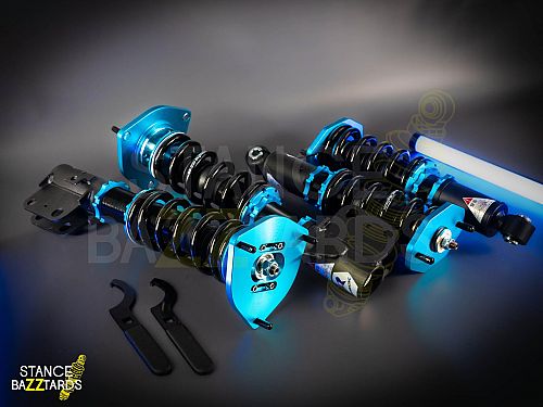 Комплект винтовой подвески (койловеров) LinesRacing Subaru Legacy 4 поколение (MK4) (BL9/BL5/BP5) (2005-2009) с регулировками высоты (фултап), жесткости (36 регулировок), развала,  SD-141
