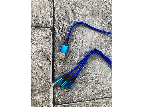 Usb кабель для зарядки 3 в 1 Linesracing (microUSB, Type C, Lightning ), zaryadka_lr