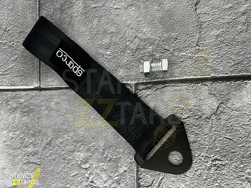 Буксировочная петля Sparco logo черная, SPARCO_RBF_Black