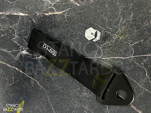 Буксировочная петля Sparco logo черная, SPARCO_RBF_Black
