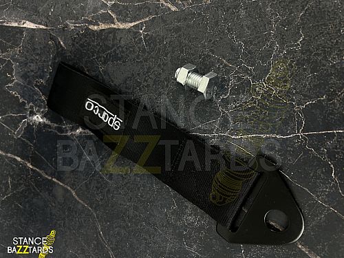 Буксировочная петля Sparco logo черная, SPARCO_RBF_Black