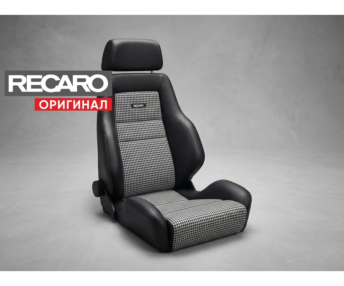 Сиденье спортивное (полу-ковш) Recaro Classic LX Черный, черная кожа/клетка, (100% Оригинал), 088.00.0B25 Сиденье спортивное (полу-ковш) Recaro Classic LX Черный, черная кожа/клетка, (100% Оригинал), 088.00.0B25