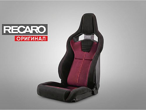 Сиденье спортивное (полу-ковш) Recaro Cross Sportster GK100H, черно-красное, Kamui/сетка Glass (Подогрев), (100% Оригинал), 81-112.21.602-1/2