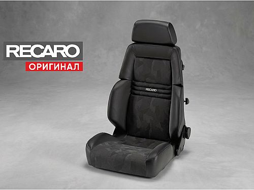 Сиденье спортивное (полу-ковш) Recaro EXPERT (Размер S) Черный, кожа/импортная ткань, (100% Оригинал), 043.00.0669