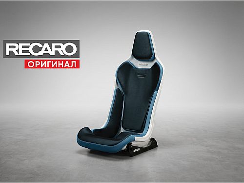 Сиденье спортивное (ковш) Recaro RC-S GW, бело-синее, спинка/сетка Glass, (100% Оригинал), 81-087.20.622-0