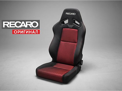 Сиденье спортивное (полу-ковш) Recaro SR7F GK100, черно-красное, Kamui/сетка Glass (Подлокотник), (100% Оригинал), 86-093.28.984-0.CN