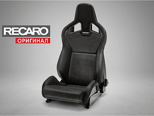 Сиденье спортивное (полу-ковш) Recaro Sportster CS/Cross Sportster CS, черное, кожа/кожа (SRS), высокая база, (100% Оригинал), 411.00.1/2132