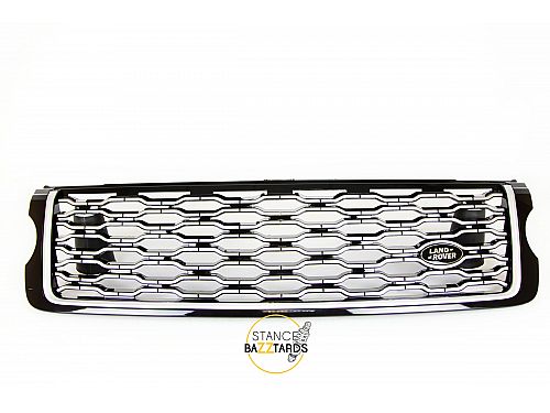 Решетка радиатора Range Rover 4 (дорест) Серебро+Серебро+черный глянец, RR_Grille_silver