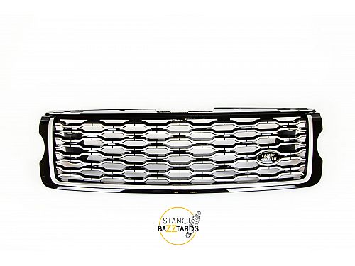 Решетка радиатора Range Rover 4 (дорест) Серебро+Серебро+черный глянец, RR_Grille_silver Решетка радиатора Range Rover 4 (дорест) Серебро+Серебро+черный глянец, RR_Grille_silver