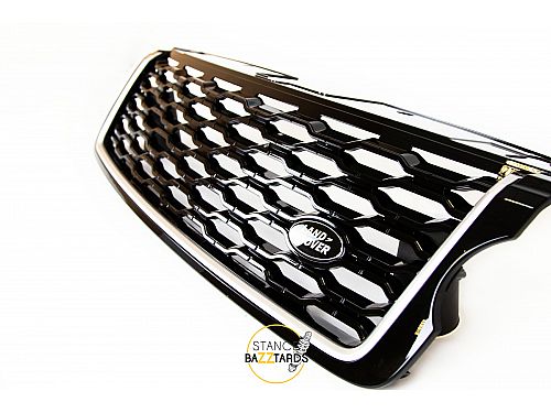 Решетка радиатора Range Rover 4 (дорест) Черный глянец c серебристой окантовкой c серебристой окантовкой, RR_Grille_silver_side Решетка радиатора Range Rover 4 (дорест) Черный глянец c серебристой окантовкой c серебристой окантовкой, RR_Grille_silver_side