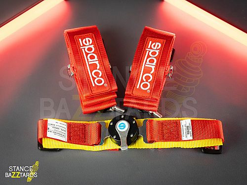 Спортивные ремни безопасности Sparco 4-х точечные красные, sbbelts_redsparco — фото 3
