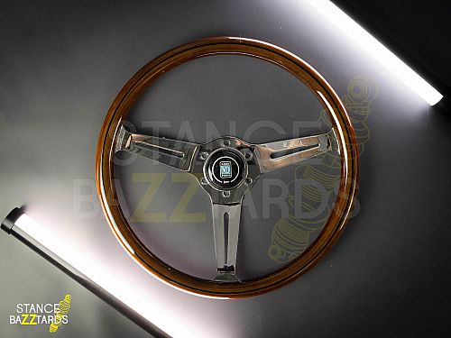 Руль автомобильный 14" Nardi, Натуральное дерево, серебристый, 5156S Руль автомобильный 14" Nardi, Натуральное дерево, серебристый, 5156S