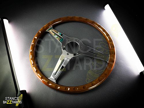 Руль автомобильный 14" Nardi, Натуральное дерево, серебристый, 5156S Руль автомобильный 14" Nardi, Натуральное дерево, серебристый, 5156S