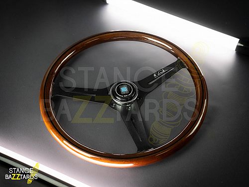 Руль автомобильный 14" Nardi, Натуральное дерево, черный, 5156BK