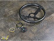 Руль автомобильный 14" Nardi, ПВХ кожа, стиль карбон, черный, 5152BK