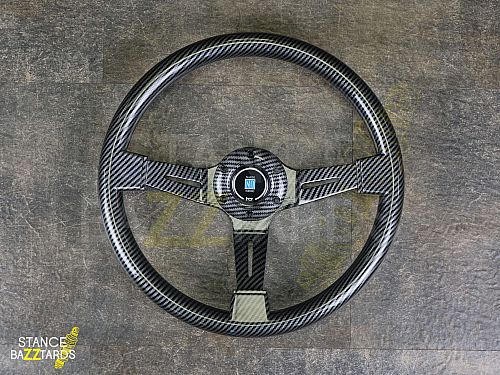 Руль автомобильный 14" Nardi, ПВХ кожа, стиль карбон, черный, 5152BK