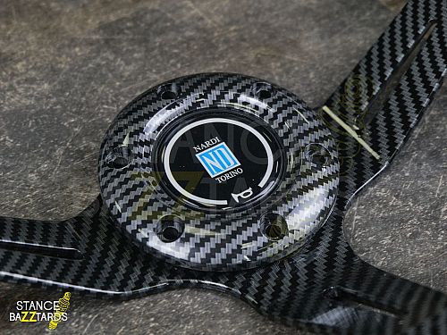 Руль автомобильный 14" Nardi, ПВХ кожа, стиль карбон, черный, 5152BK