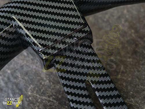 Руль автомобильный 14" Nardi, ПВХ кожа, стиль карбон, черный, 5152BK