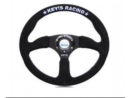 Руль автомобильный Key!s 14 дюймов (стиль: Спортивный, цвет и материал в ассортименте), SB_Steering_wheel_5153